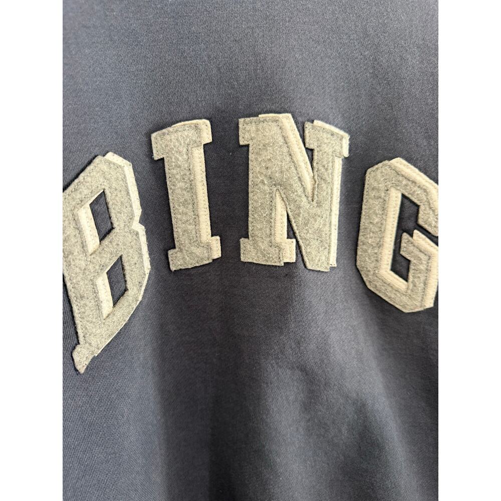 Anine Bing Tyler BING Varsity Chenille Oversized Sweatshirt Navy Slouchy Size XL - Picture 3 of 12